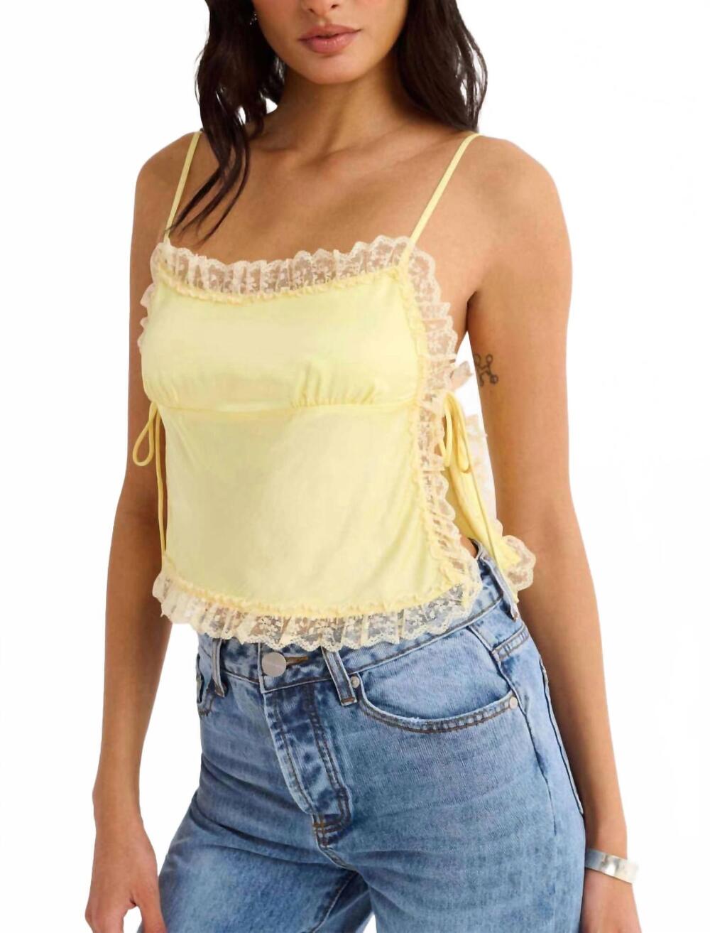 NEW RUMORED meadow spaghetti top in buttercream
